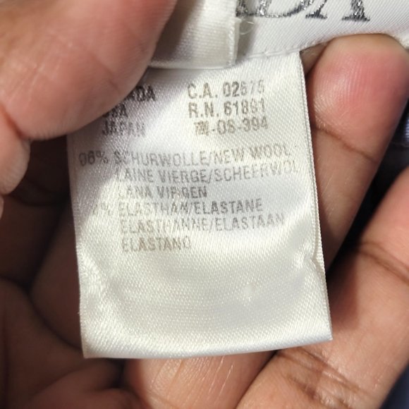 Escada Vintage 80s Light Gray Blue White & Silver Label Wool Blend Pants Size 40 - Picture 6 of 10